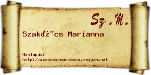 Szakács Marianna névjegykártya